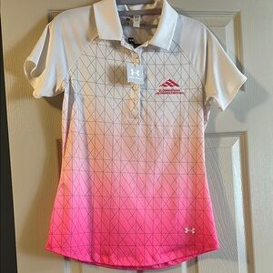 Under Armour Gradient Pink and White Polo
